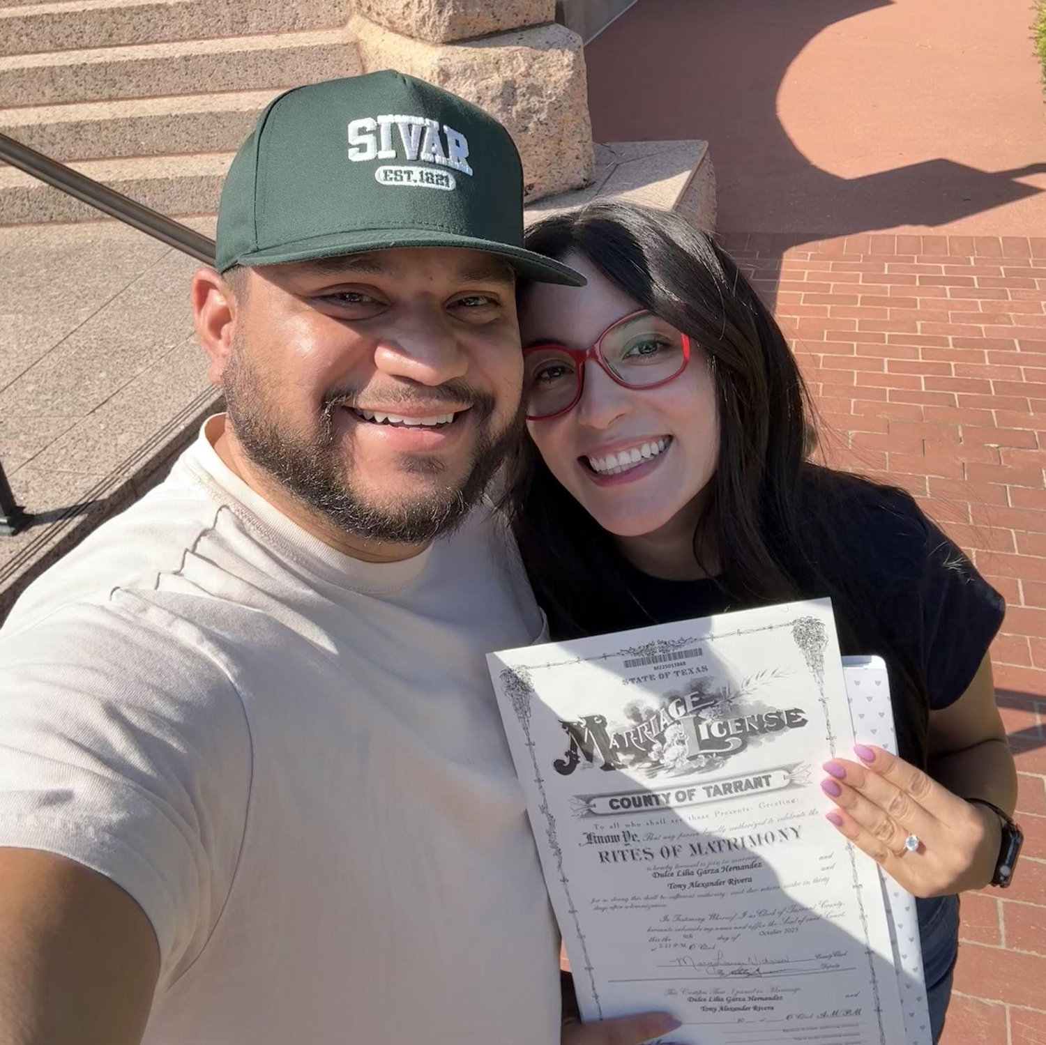 A courthouse visit in Fort Worth — one more step closer to forever.