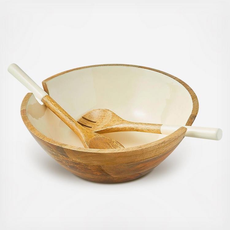 Godinger, Huck Salad Bowl with Servers | Zola