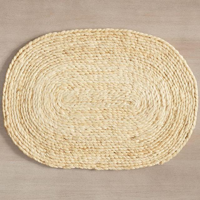 Mori Oval Coil Jute Placemats, Set of 4 - Ivory
