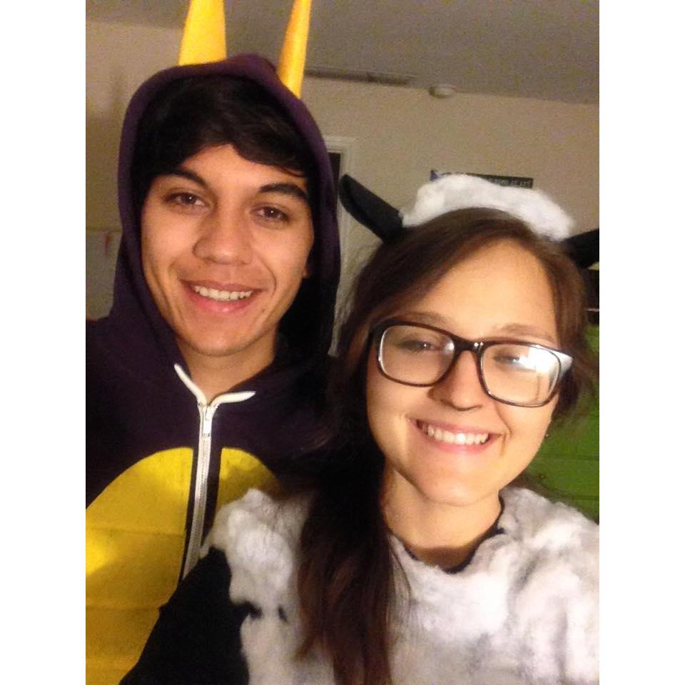 Our first halloween :) Spyro & the sheep that Spyro lights on fire lol