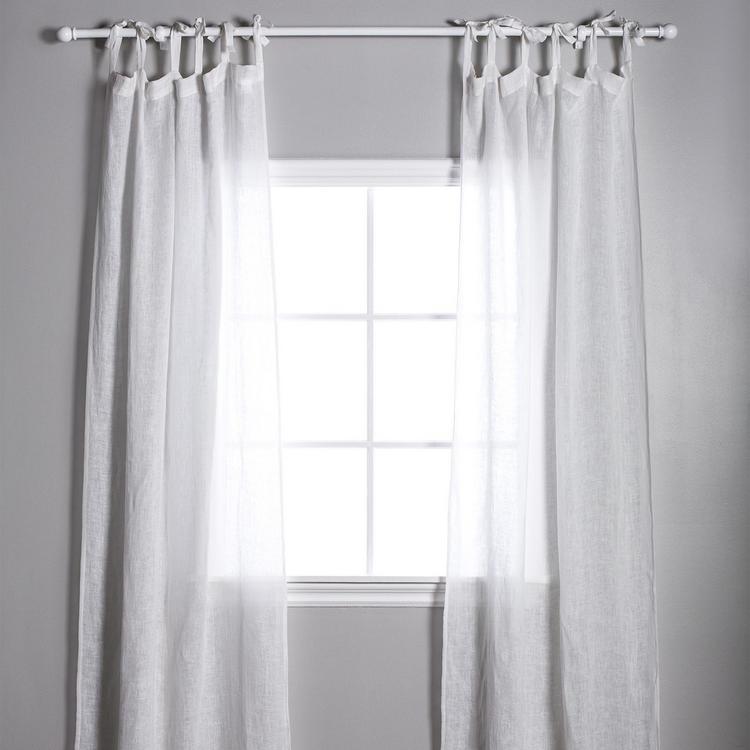 linen sheer tie top curtains