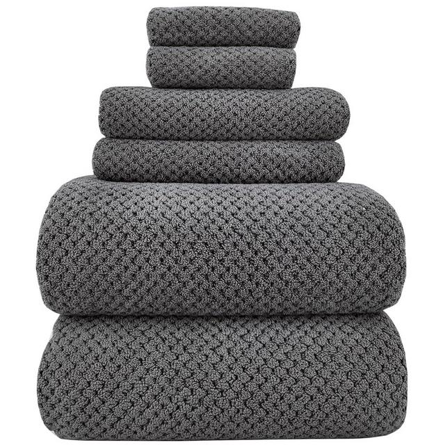 YTYC Towels,39x78 Inch Oversized Bath Sheets Towels for Adults Luxury Bath Towels Extra Large Sets for Bathroom Microfiber Shower Towels 80% Polyester (Classic Grey,6 Piece)