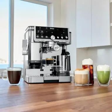 Ninja - Luxe Café Pro Series 4 in 1 Espresso, Drip Coffee, Cold & Hot Brew, Tamper, Grinder, Scale, Hands-Free Frother - Stainless Steel