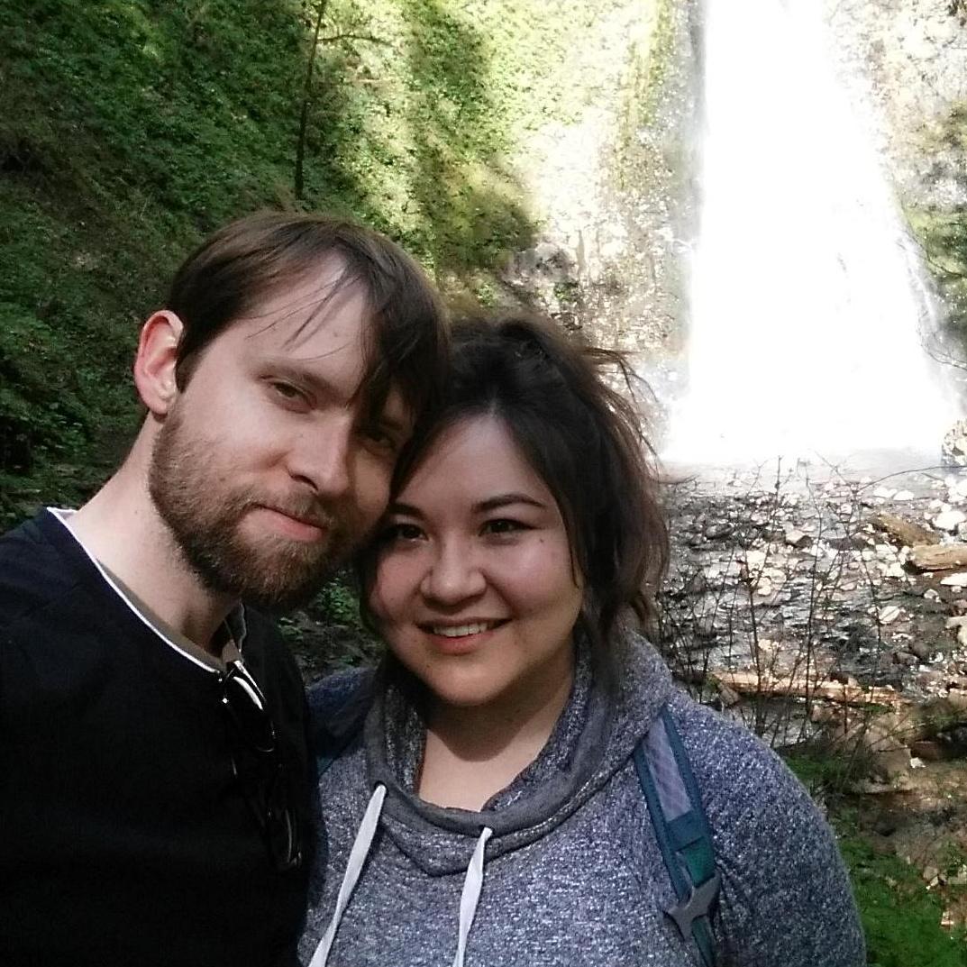 Crazy hair, don't care. We were getting blasted by cold, rushing mist from that gorgeous water fall.