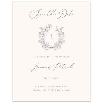 Beige Wedding Digital Save the Date - Abelli Portrait