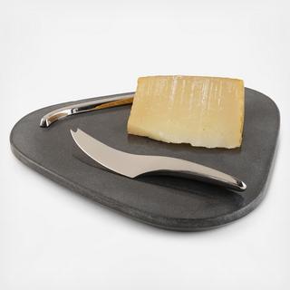 Lava Black Marble Cheese Board with Knife