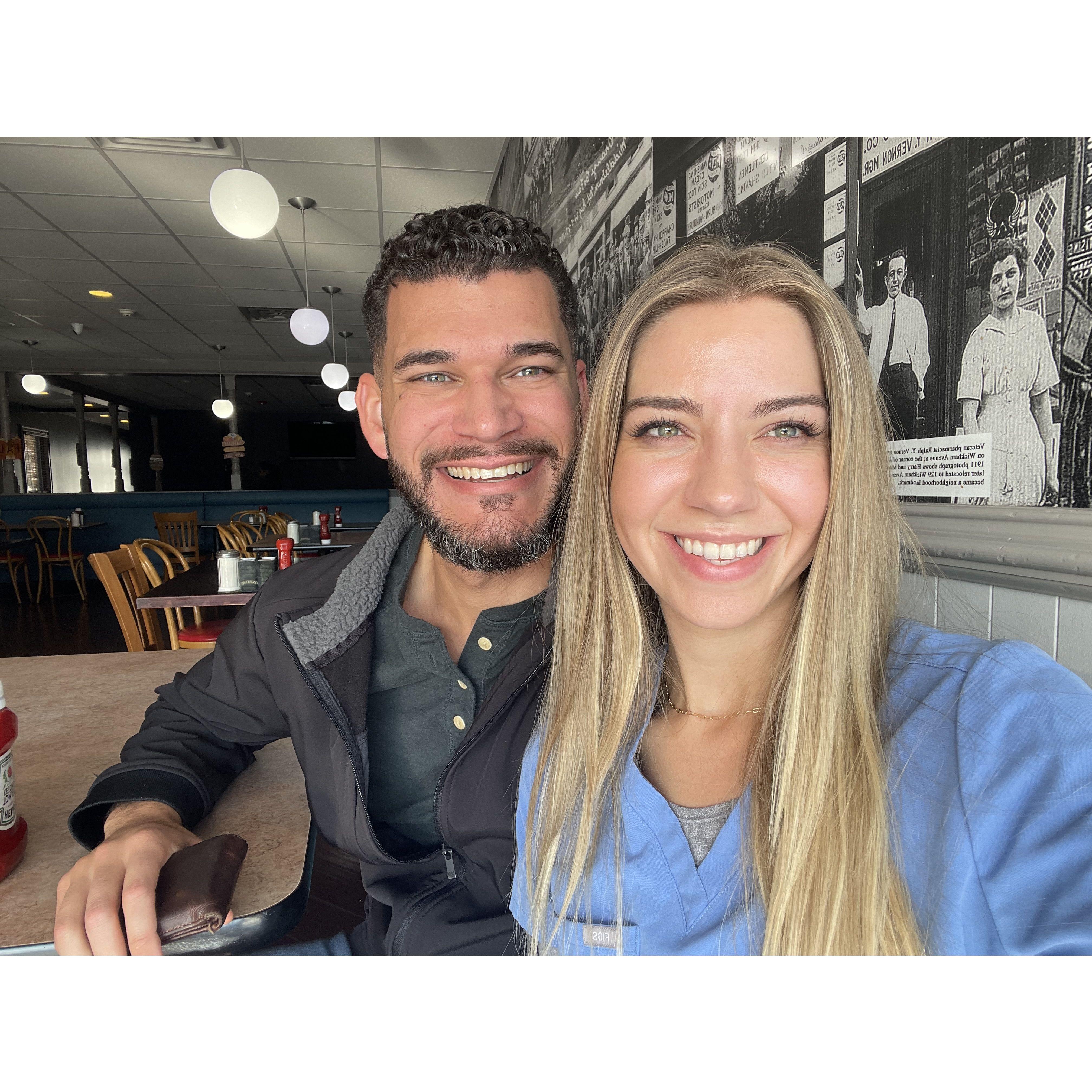 Our first date, a diner of course...