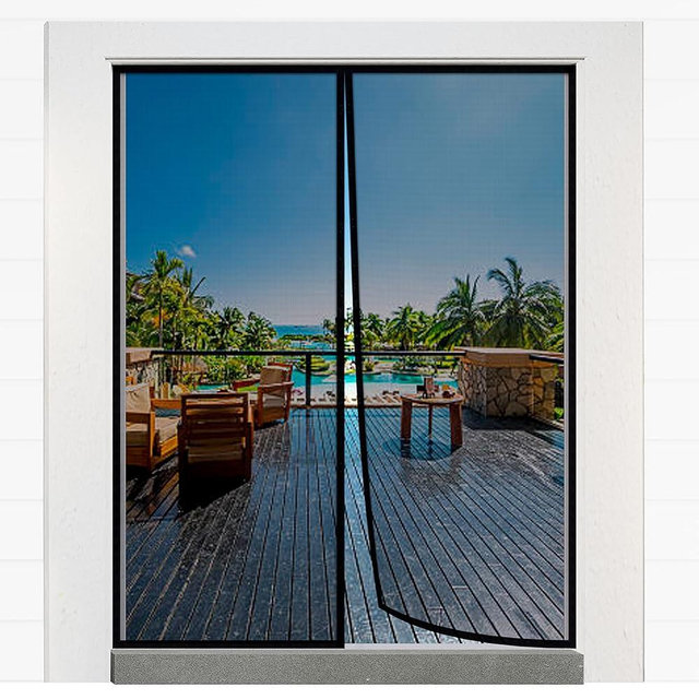Magnetic Screen Door for 72"x80" French Door, Durable Fiberglass Double Door Screen Mesh Curtain Fits Door Opening up to 70" x79‘’ Keep Bugs Out