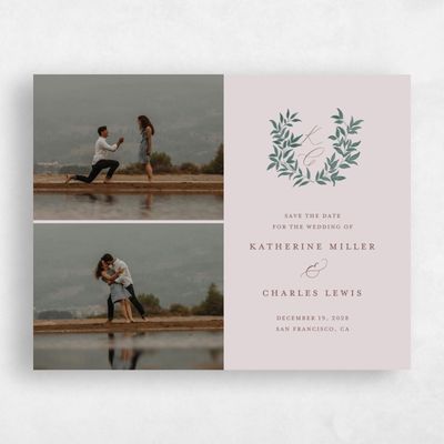 Lavender Mist, Pink Wedding Save the Date - Willow Multiphoto