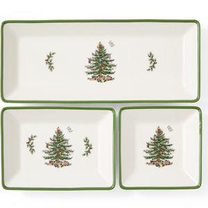 Spode Christmas Tree 3 Piece Nesting Tray