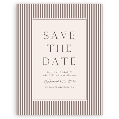 Taupe, Brown Wedding Digital Save the Date - Fable Portrait