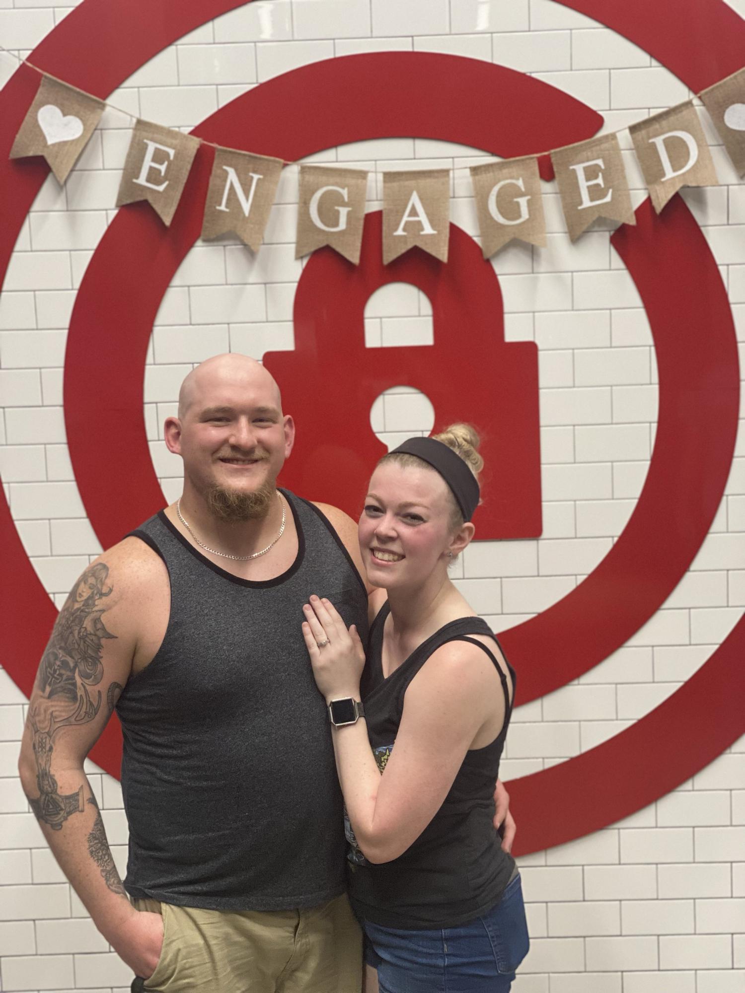 We were surprised by the love and congratulations we received from The Escape Game! They had set up a "Congratulations" banner outside the exit door to the room and an "Engaged" banner in their lobby!