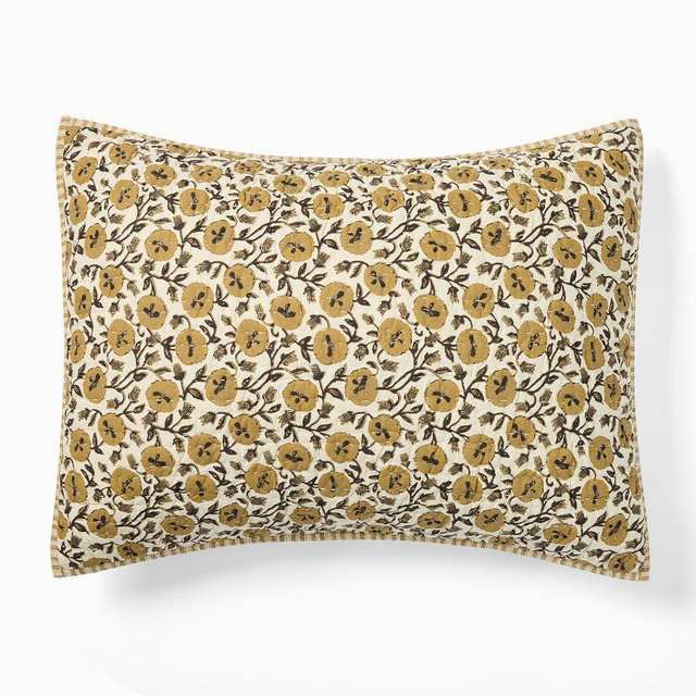 Laney Floral King Sham, Honey