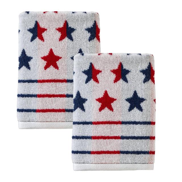 2pc Red White and Stars Hand Towel Set - SKL Home