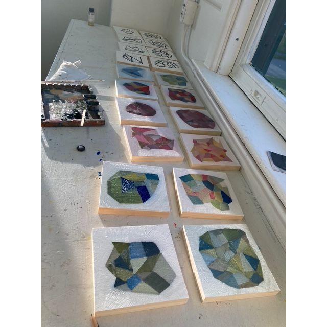 Working on the Orchestra of the Everything. Oil on Wooden Panels