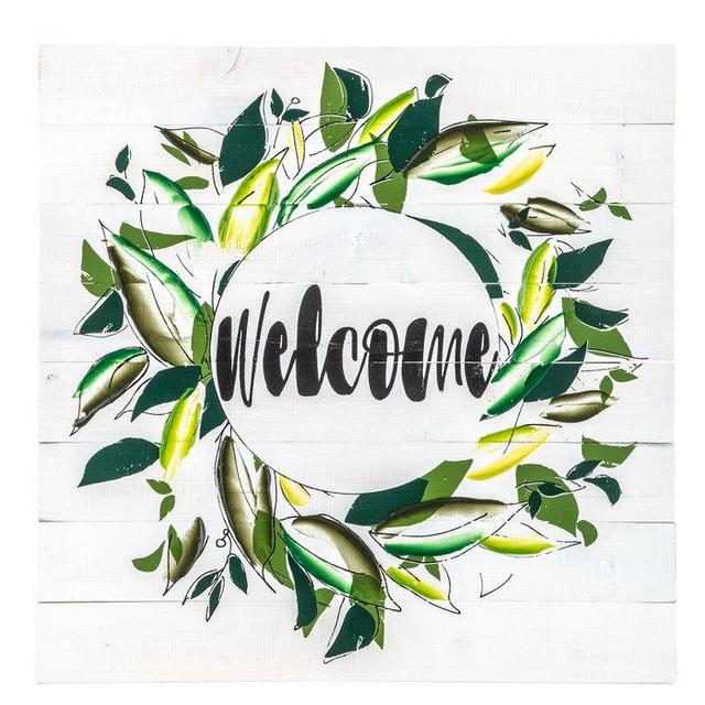 Welcome Wreath Wood Pallet Wall Decor