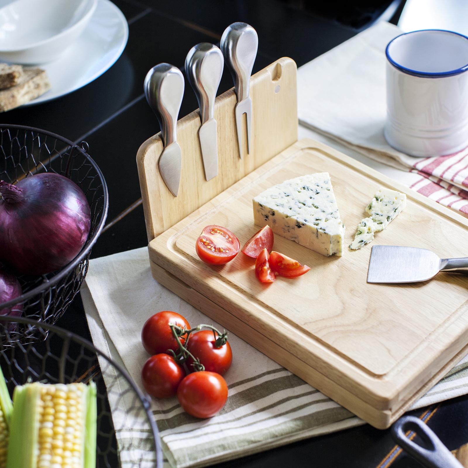 Bamboo Cutting Chopping Board with Containers 4 Storage Drawer w/ 4 Grater  Tool