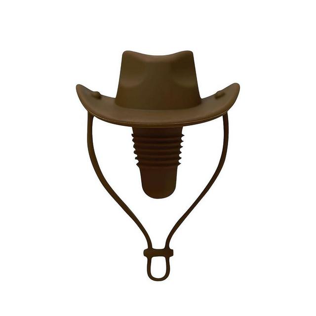 Reusable Silicone Wine Stopper, Western Cowboy Shaped,Funny Wine Stoppers,Silicone Wine Caps,Reusable Leak Proof Bottle Cap Sealer Wine Saver,Food-Grade Household Sealing Plug (Coffee)