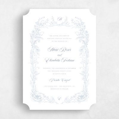 White Ticket Wedding Invitation - Leonid Portrait