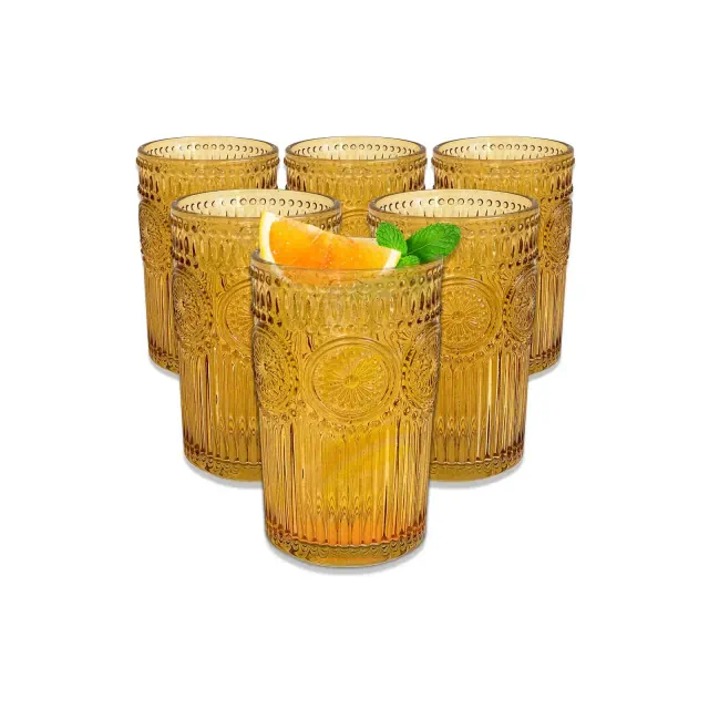 Kate Aspen 13 oz. Vintage Textured Amber Drinkware | 27203AM