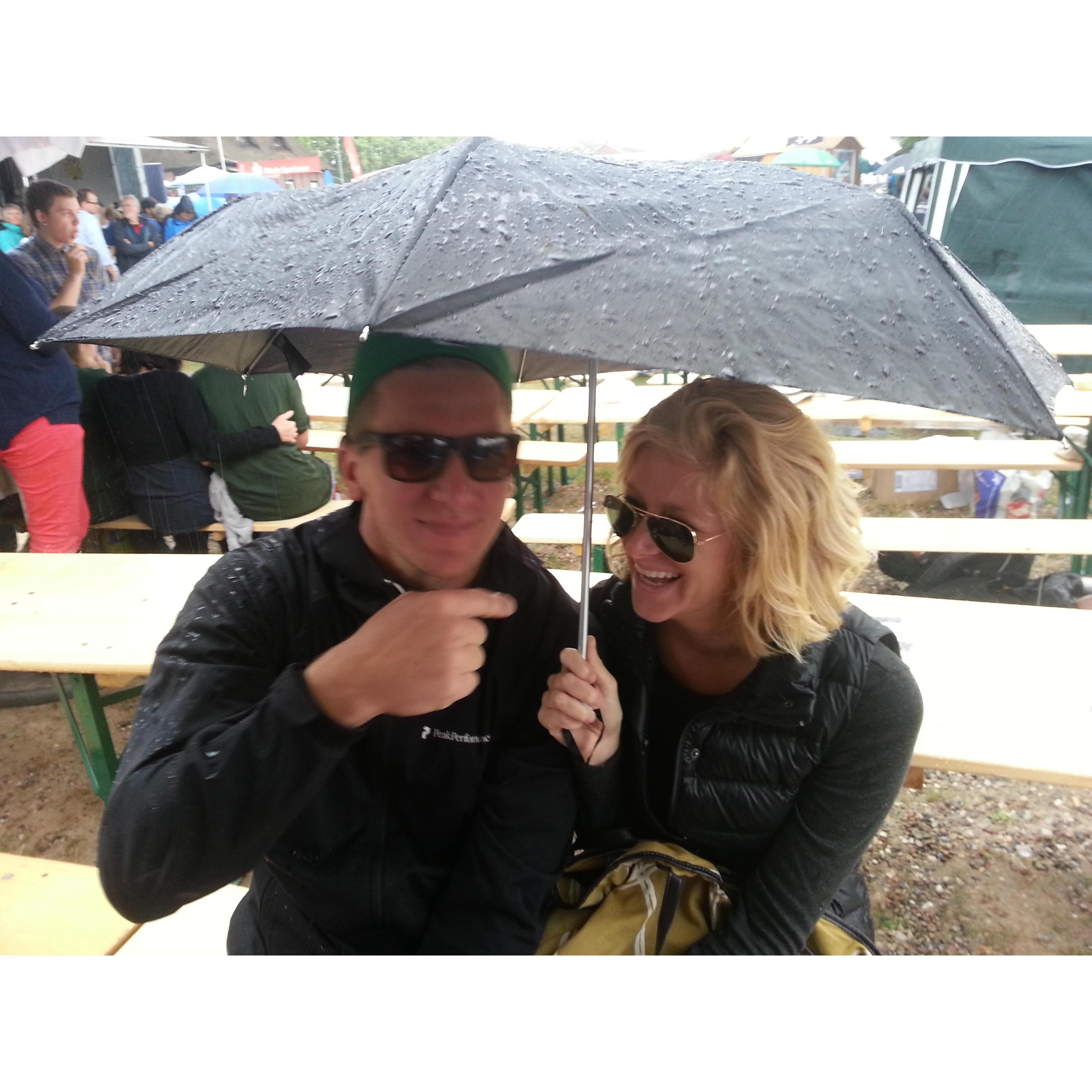 Our very first photo together, Stadtbuchfest, Plön, September 2013.