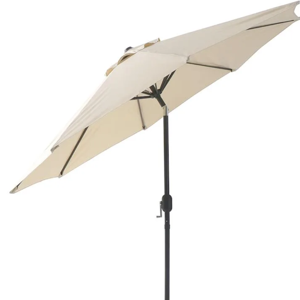 Tan Crank & Tilt Round Patio Umbrella, 9'