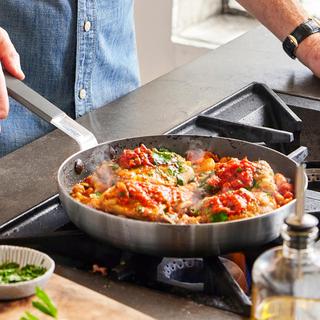 Bobby Flay Nonstick Stainless Steel Fry Pan with Lid