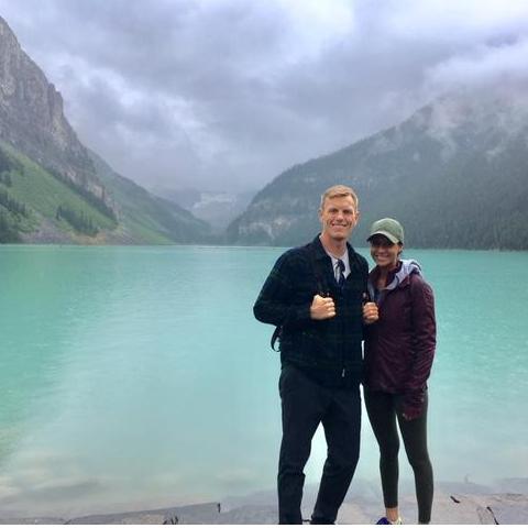 Rob in Sav at Lake Louise in Canada.
