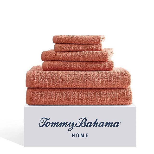 Tommy Bahama Towel Set Highly Absorbent & Soft, Stylish Bathroom Decor, 6 Piece, Northern Pacific Orange