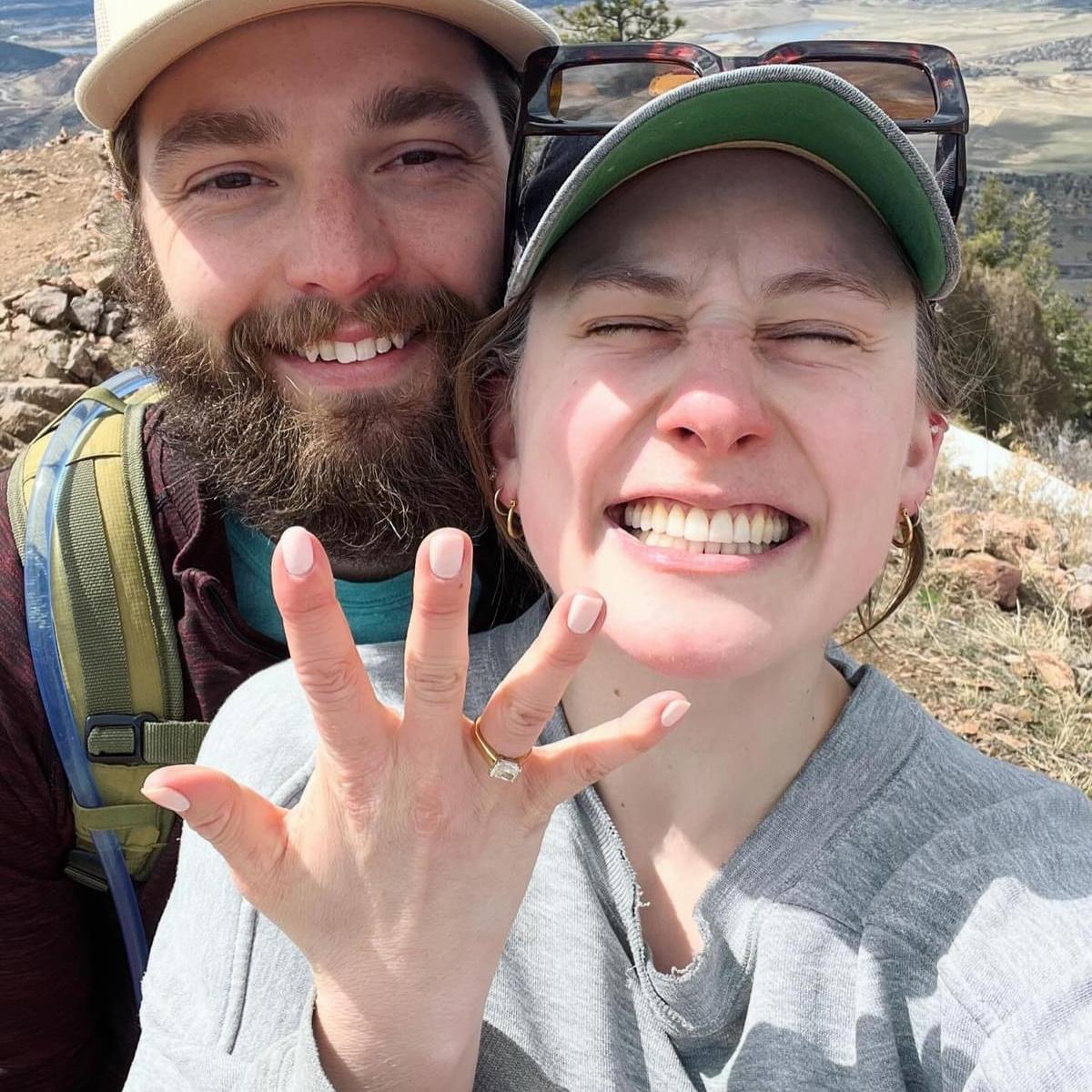 First photos after the engagement at the top of Mount Morrison. Quincey and Cole were the only two people at the summit, which made it very special
