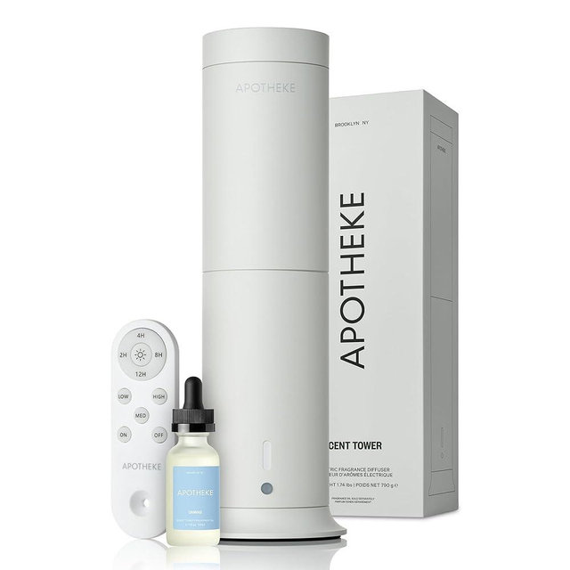 Apotheke Scent Tower Aromatherapy Diffuser for Home - Essential Oil Diffuser with Long-Lasting Fragrance for Office, Hotel & Large Rooms - Modern Aroma Diffuser for Clean, Fresh & Natural Fragrance