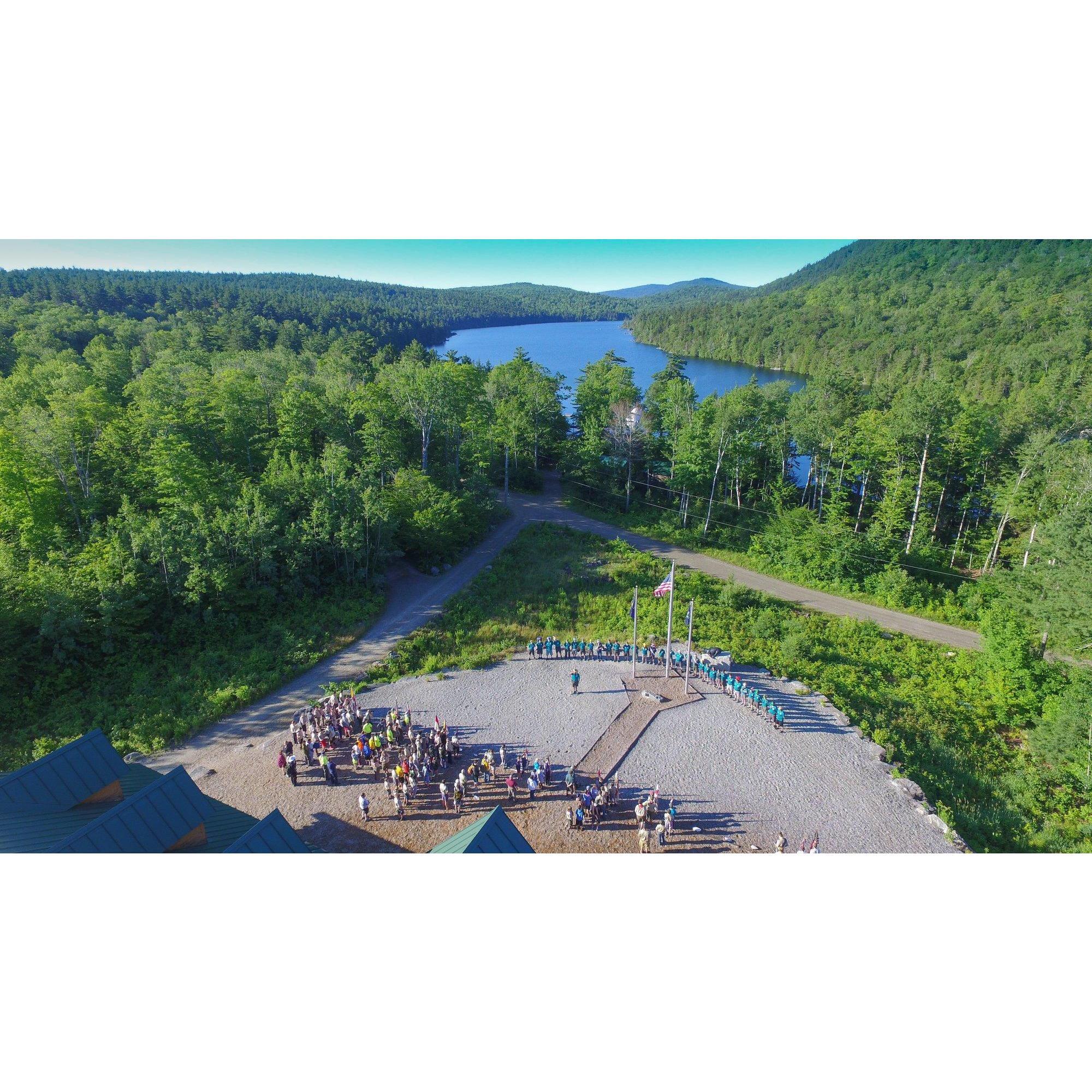 Arial view and Little Fitts Pond