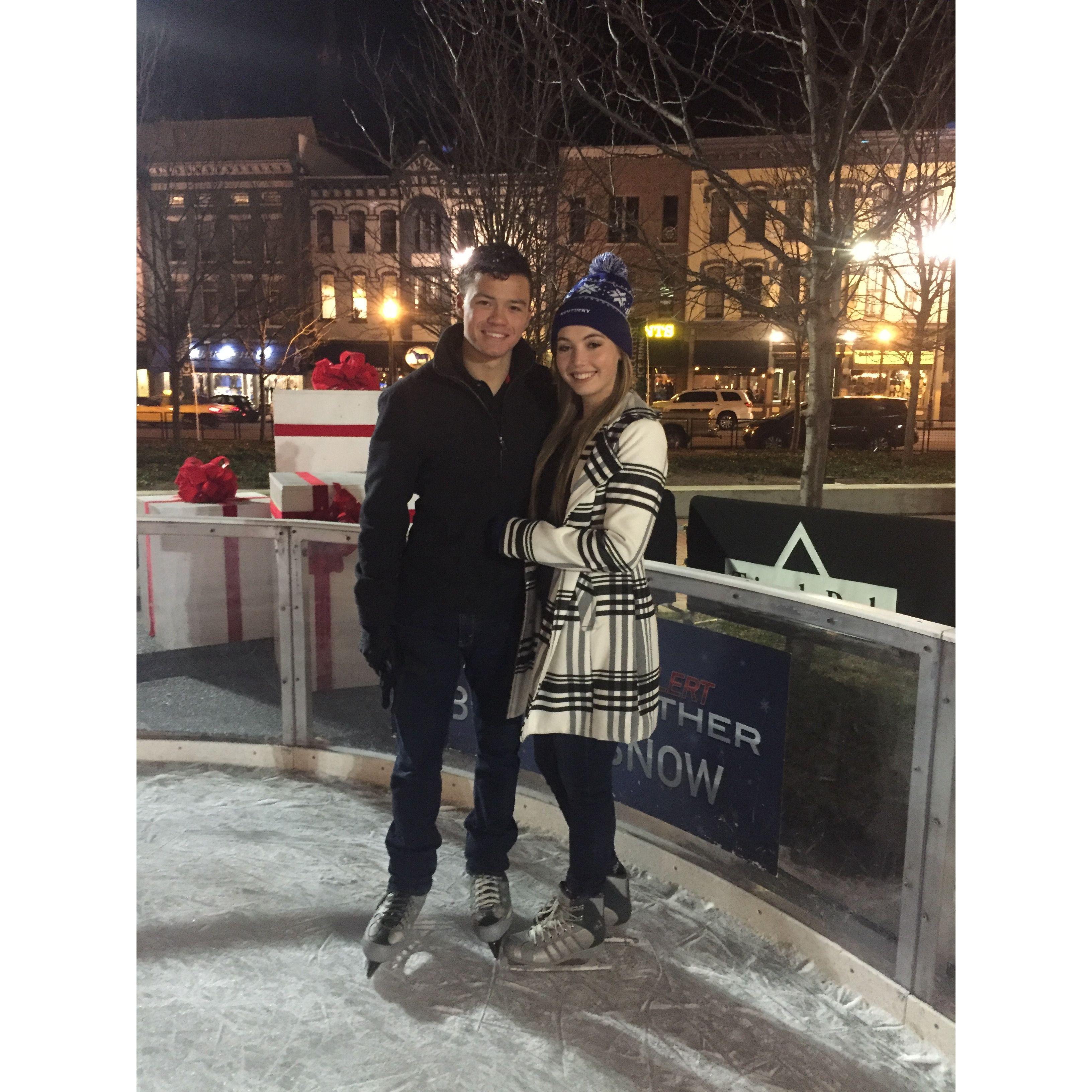 Ice skating date (which ended in the ER for Harry...), Lexington, 2016