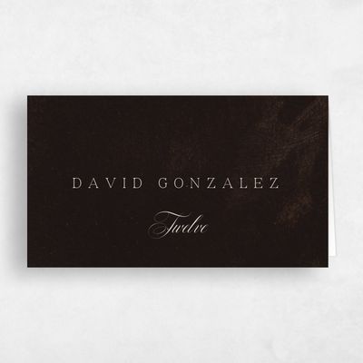 Chocolate, Brown Wedding Place Card - Brocard