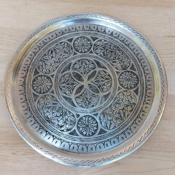 Turkish Handmade Antique Copper Serving Tray