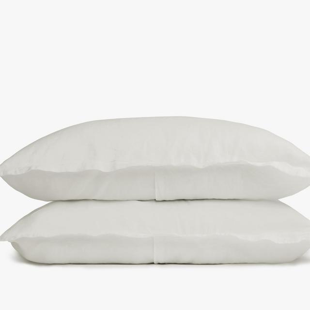 King Size Cream Linen Sham Set