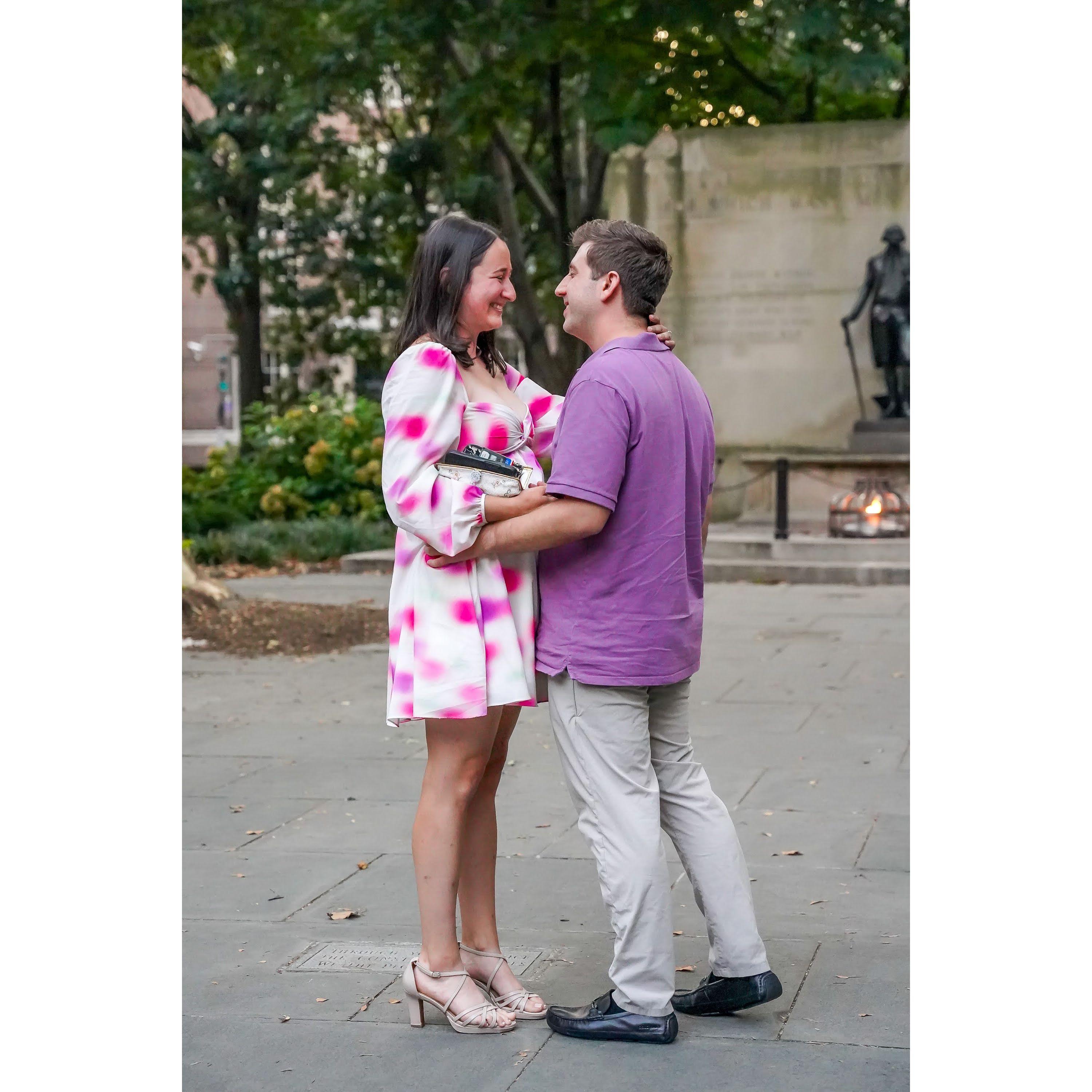 Jay's proposal in Washington Square Park on August 19th, 2023!