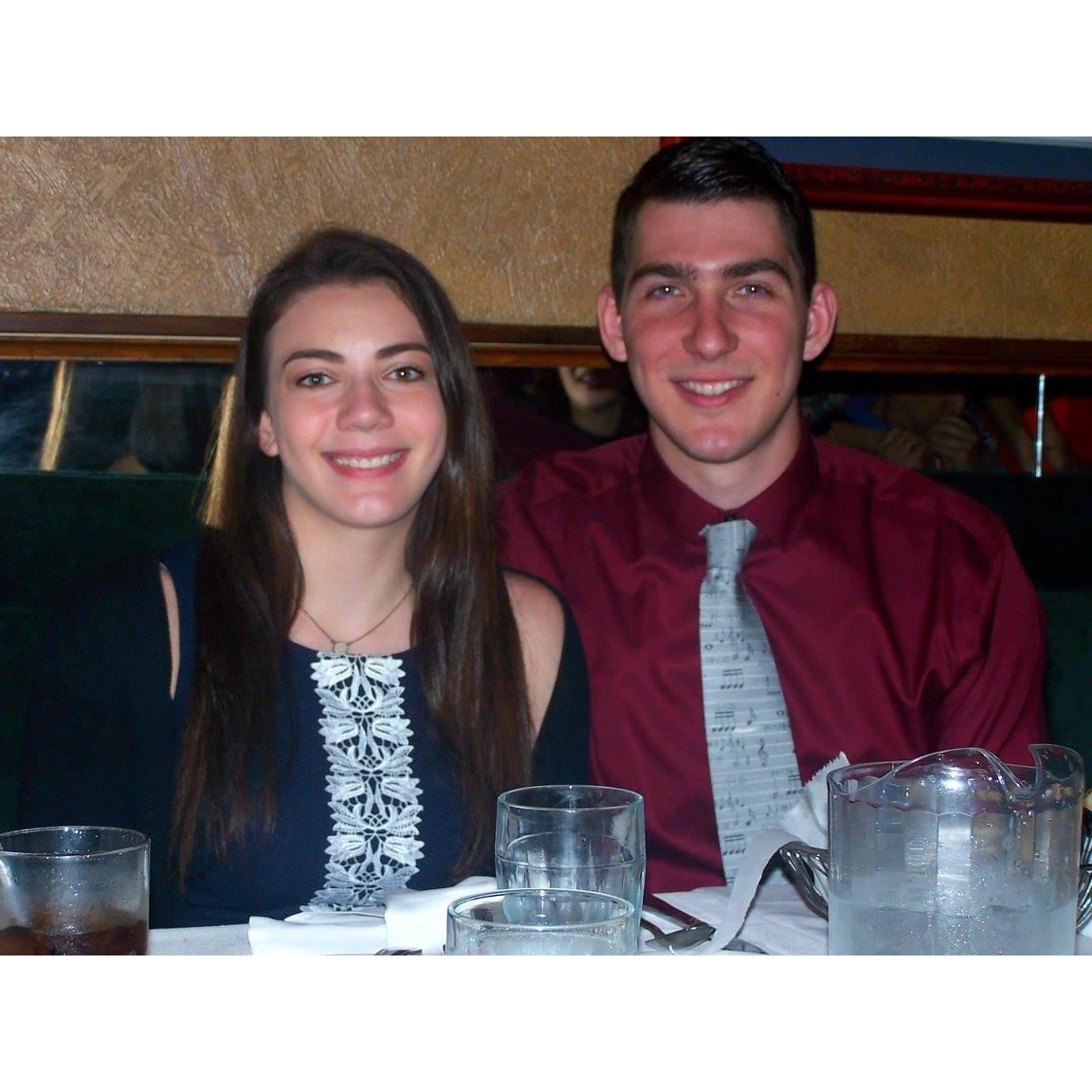Dinner at Joey's in Syracuse to celebrate graduation.