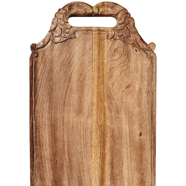 Mango wood hand carved Chopping & Serving Tray for kitchen, dining table and outdoor SIZE 16.5x9x0.95 inch