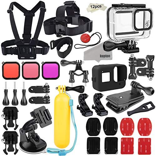 Kupton Accessories Kit Bundle for GoPro Hero 8 Black, Waterproof Housing + Sleeve Case + Filters + Head Chest Strap + Suction Cup Mount + Bike Mount + Floating Grip Accessory Set for Go Pro Hero8