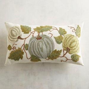 Gracious Gatherings Collection Embroidered Pumpkin Patch Lumbar Pillow