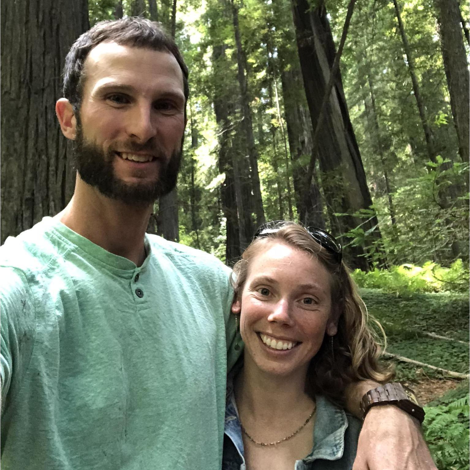 Jon's first time in the redwood forest where Sienna grew up (probably also his first time feeling short!)
