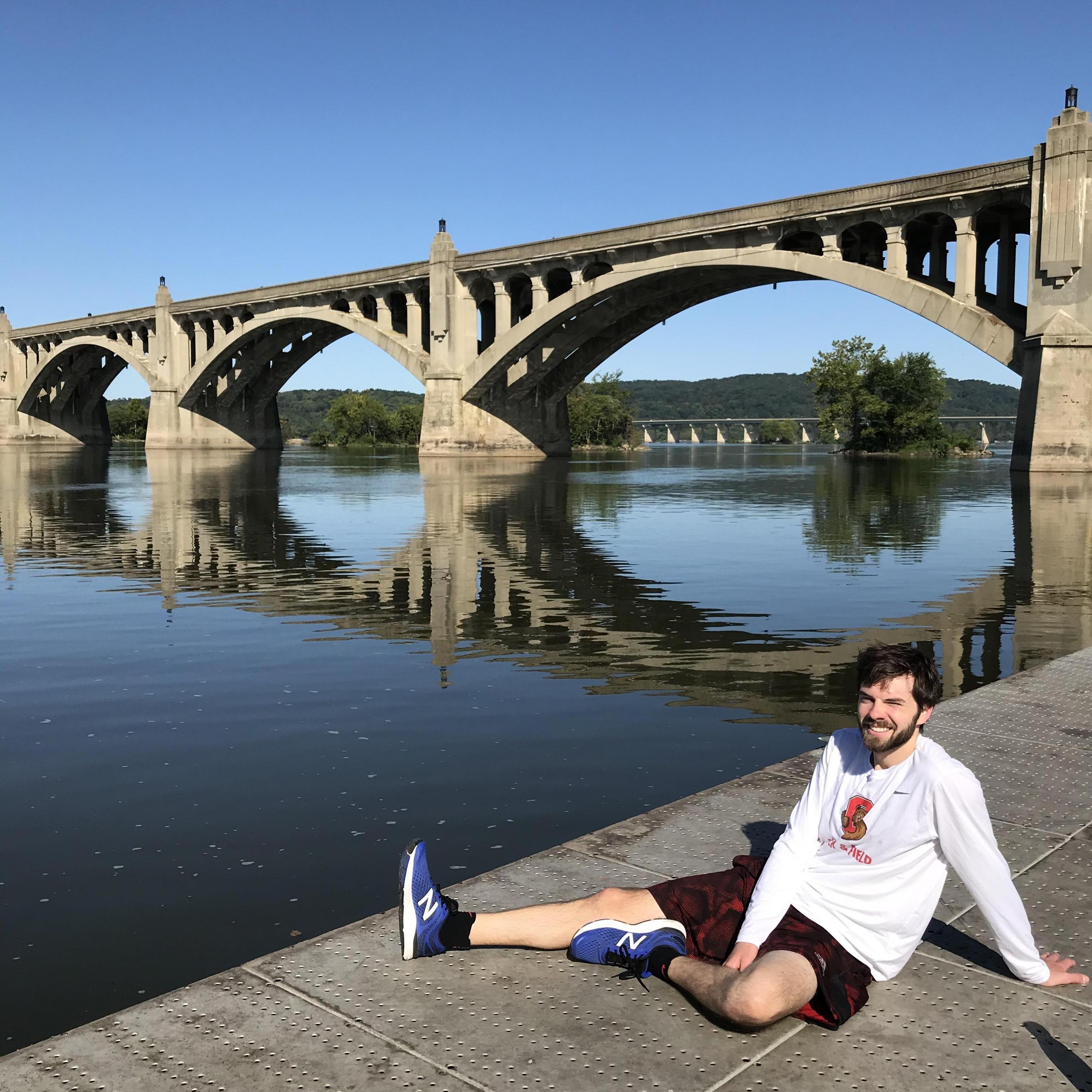 post-run stretch on the susquehanna river, 2019