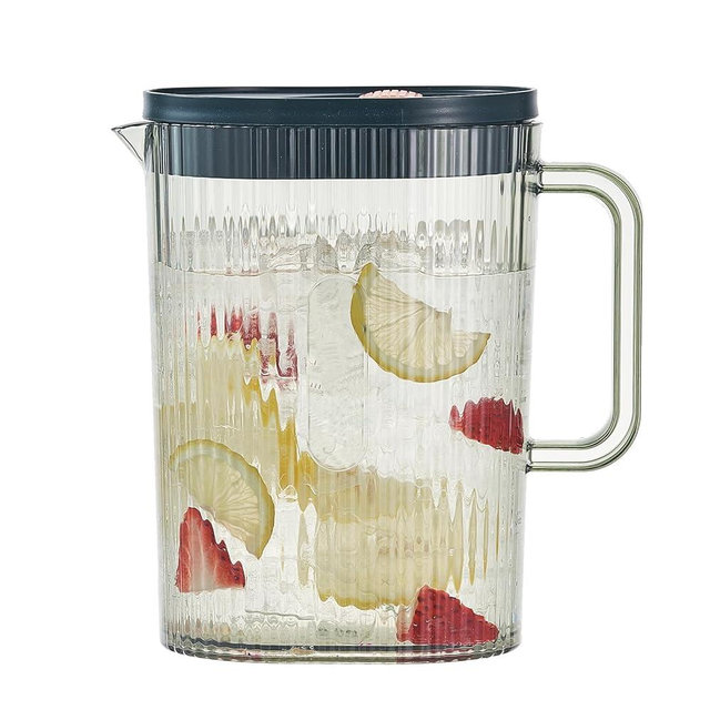YYZIIOQ Pitcher,68oz/2000ml Clear Plastic Water Pitcher with Lid, Fridge Jug, BPA-Free, Shatter-Proof,Sangria, Lemonade, Juice, Milk, and More (Green)