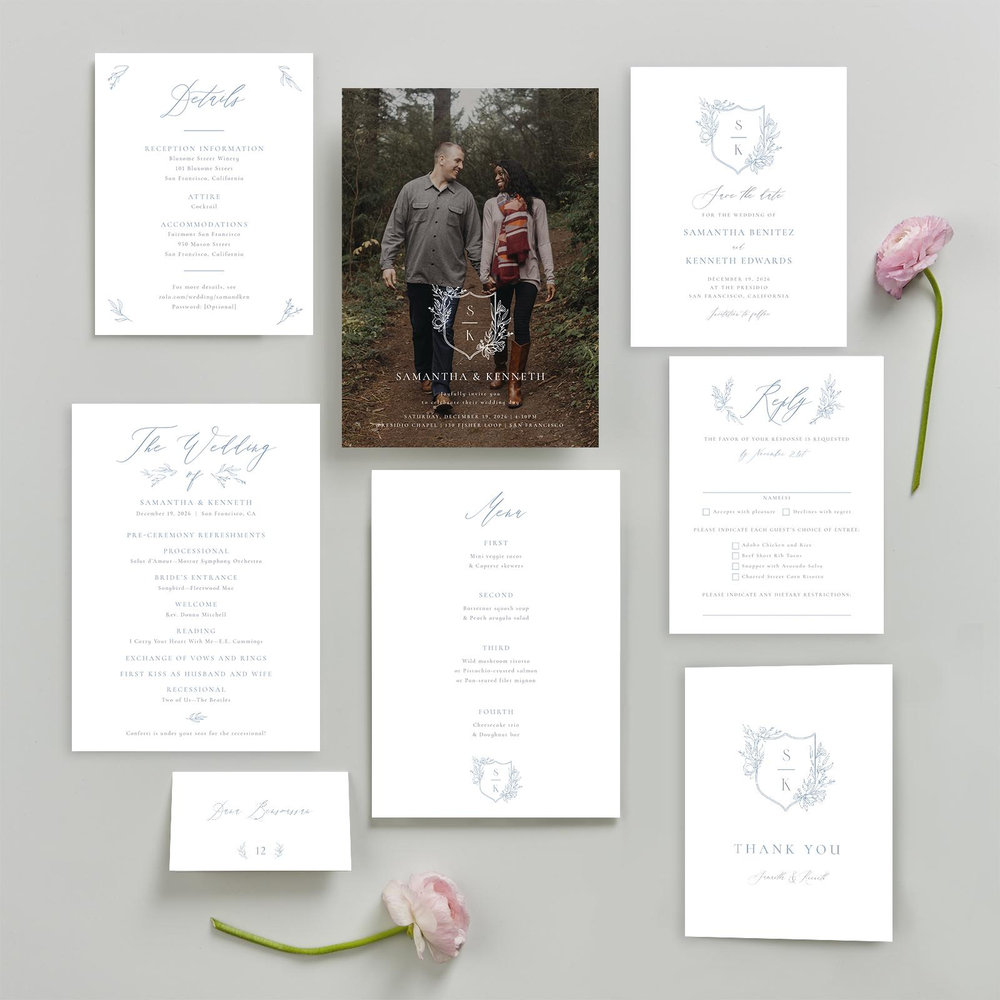 Serrano Photo | White | Zola Wedding Invitations