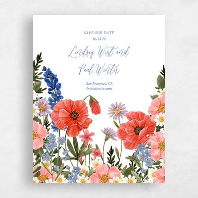 White Wedding Save the Date - Destin Bloom