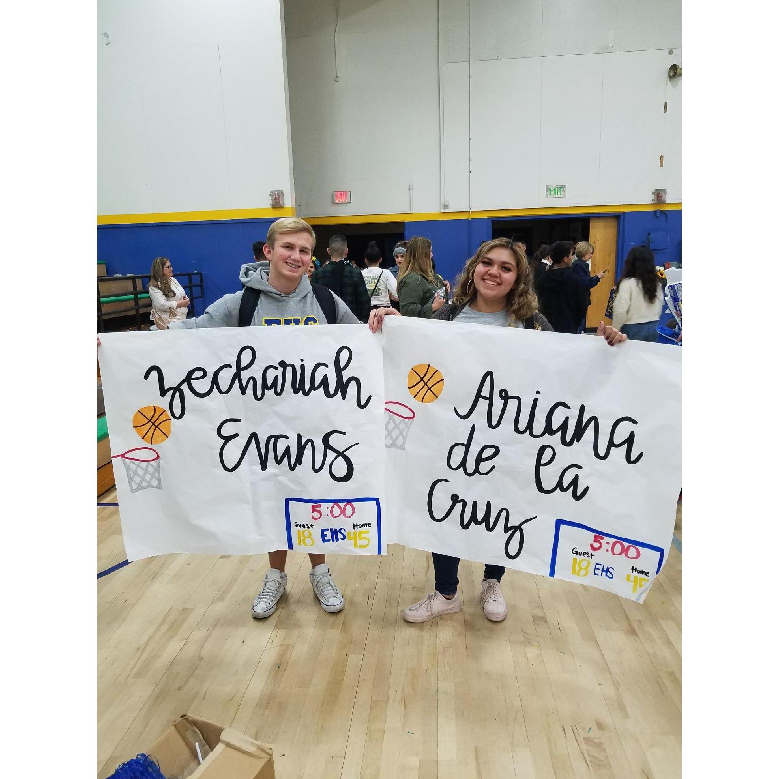 Boys Basketball Senior Night 2018. Fun fact, Zech and Ari did all the stats for Boys Basketball and went to all their games.