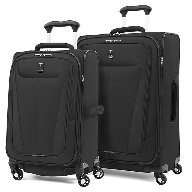 Travelpro Maxlite 5-Softside Expandable Spinner Wheel Luggage, Black, 2-Piece Set (21/25)