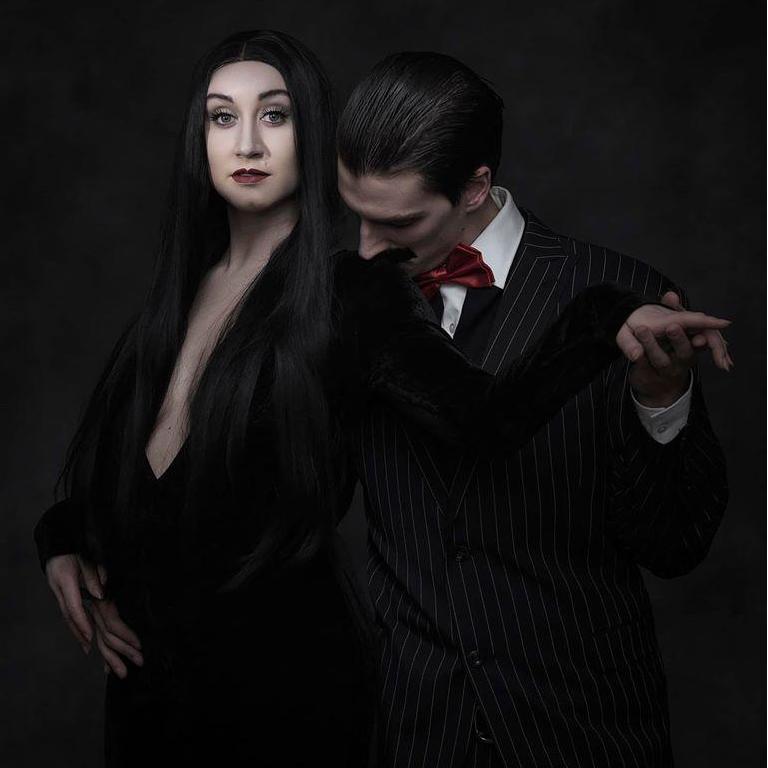 Photo shoot as the Gomez and Morticia Addams!