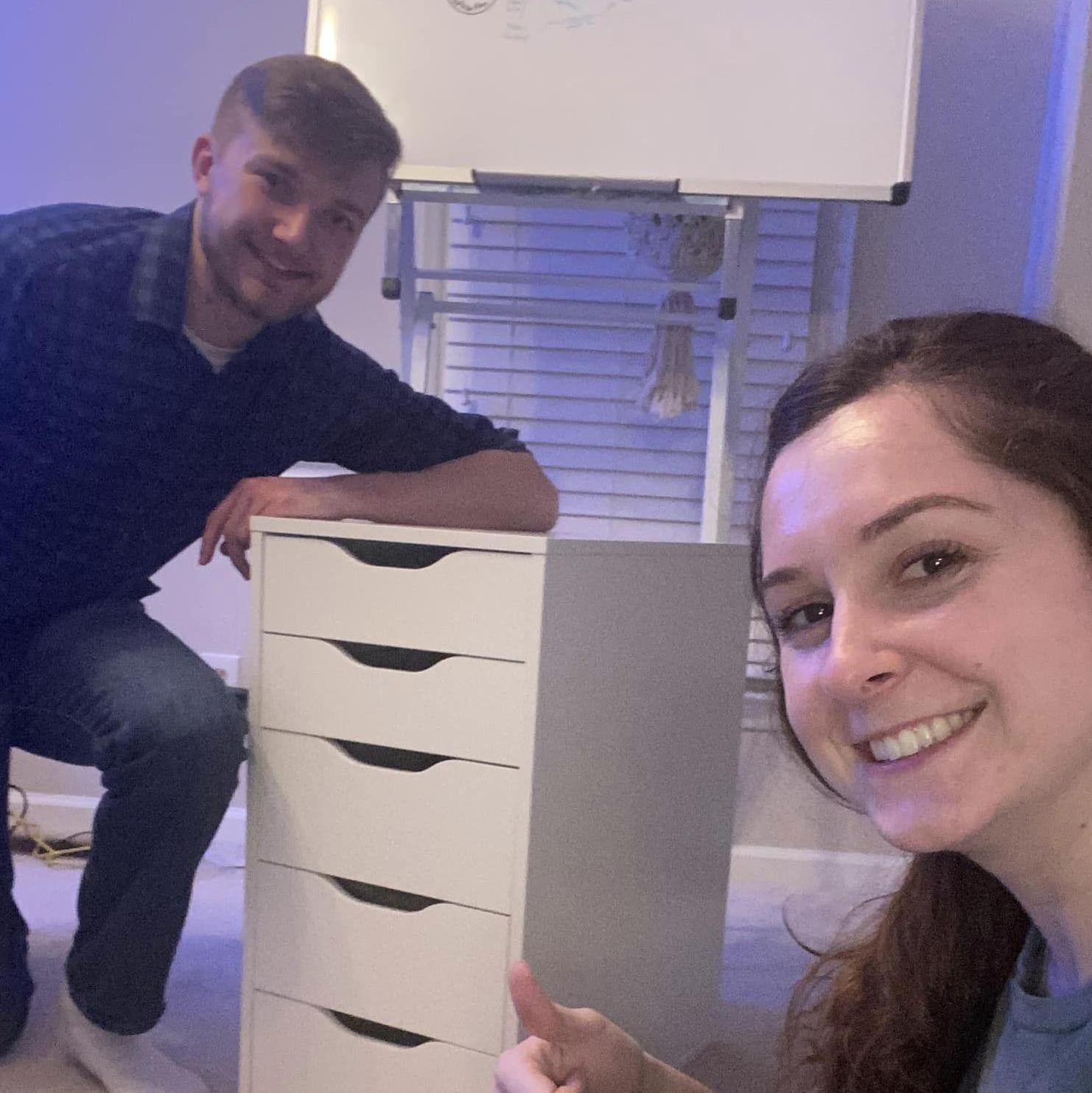 Proving we're a solid couple by building our first set of IKEA furniture together
